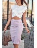 Ribbed fitted skirt/dress lavender FG542 - Online store - Boutique